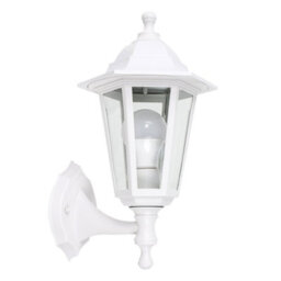 Valuelights Mayfair Traditional Style White Outdoor Security Ip44 Rated Wall Light Lantern