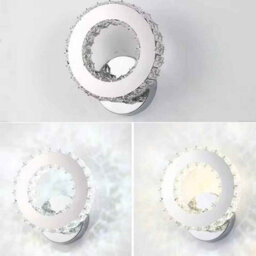 Tricolour Led Wall Lamp With K9 Crystal For Bedroom And Corridor, Modern Indoor Home Décor - thumbnail 3