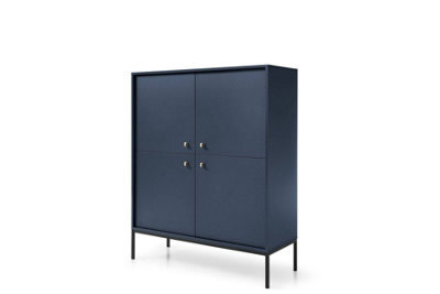 Arte Elegant Mono Highboard Cabinet H1250mm W1040mm D390mm In Navy - Sophisticated Storage For Modern Living - image 1