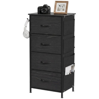 Fabric Chest Of Drawers, 4 Drawer Dresser For Bedroom, Black - image 1