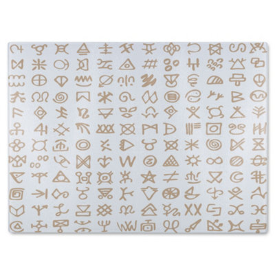 Benjamin Tate Design Viking Ritual Symbols Glass Chopping Boarddesigner Style - image 1