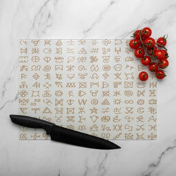 Benjamin Tate Design Viking Ritual Symbols Glass Chopping Boarddesigner Style - thumbnail 3