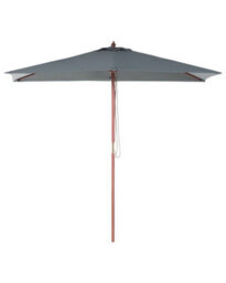 Beliani Garden Parasol 244Cm Rectangular Grey Canopy Birch Wood Pole - Weather Resistant - thumbnail 3