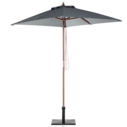 Beliani Garden Parasol 244Cm Rectangular Grey Canopy Birch Wood Pole - Weather Resistant - thumbnail 7
