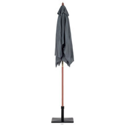 Beliani Garden Parasol 244Cm Rectangular Grey Canopy Birch Wood Pole - Weather Resistant - thumbnail 6