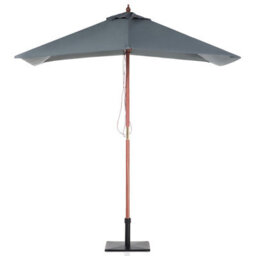 Beliani Garden Parasol 244Cm Rectangular Grey Canopy Birch Wood Pole - Weather Resistant - thumbnail 5