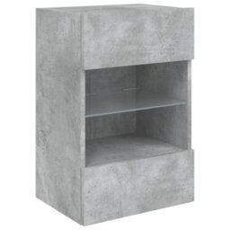 Berkfield Tv Wall Cabinets With Led Lights 2 Pcs Concrete Grey 40X30X60.5 Cm - thumbnail 7