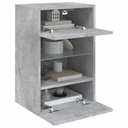 Berkfield Tv Wall Cabinets With Led Lights 2 Pcs Concrete Grey 40X30X60.5 Cm - thumbnail 5