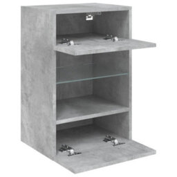 Berkfield Tv Wall Cabinets With Led Lights 2 Pcs Concrete Grey 40X30X60.5 Cm - thumbnail 8