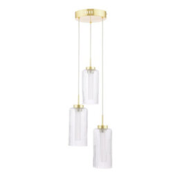 Pagazzi Lighting Vida 3-Light Satin Brass And Glass Cluster Pendant - thumbnail 4