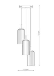 Pagazzi Lighting Vida 3-Light Satin Brass And Glass Cluster Pendant - thumbnail 5