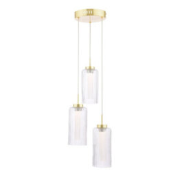 Pagazzi Lighting Vida 3-Light Satin Brass And Glass Cluster Pendant - thumbnail 3