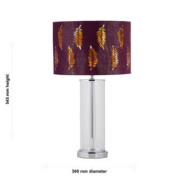 First Choice Lighting Aura - Chrome Table Lamp With Burgundy Fern Cut Out Shade - thumbnail 5
