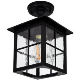 Happy Homewares Matt Black Die-Cast Aluminium Traditional Lantern Porch Ceiling Light Fitting - thumbnail 5