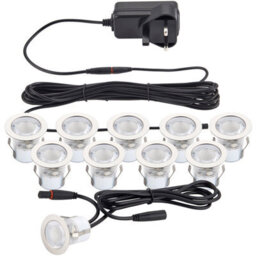 Recessed Ip44 Decking Guide Light Kit - 10 X Blue Light Led - Stainless Steel - thumbnail 3