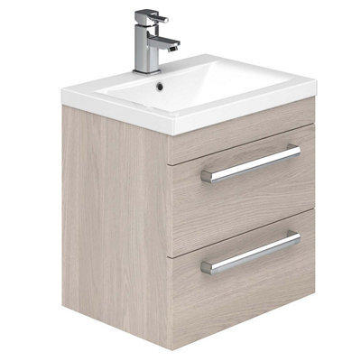 Plum&clay Novela Light Wood Wall Hung Vanity Unit With Ceramic Basin (W)515mm - image 1