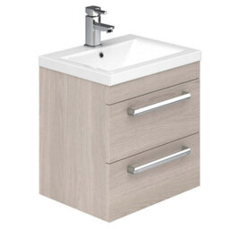 Plum&clay Novela Light Wood Wall Hung Vanity Unit With Ceramic Basin (W)515mm - thumbnail 1
