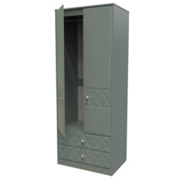 Toledo 2 Door 2 Drawer Wardrobe In Reed Green (Ready Assembled) - thumbnail 5