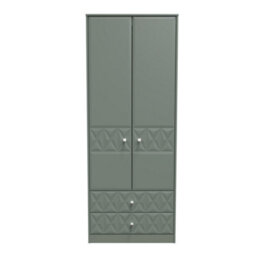 Toledo 2 Door 2 Drawer Wardrobe In Reed Green (Ready Assembled) - thumbnail 1