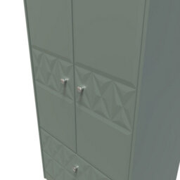 Toledo 2 Door 2 Drawer Wardrobe In Reed Green (Ready Assembled) - thumbnail 4