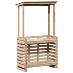 Walplus Outdoor Bar Table With Roof 112.5X57X195.5 Cm Solid Wood - thumbnail 6