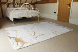 Benjamin Tate Design Golden Marble Designer Special Soft Home Rug - thumbnail 3
