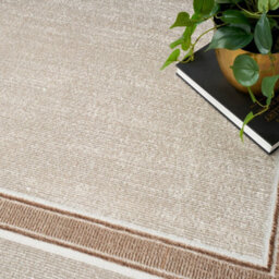 Modern Plain Rug, 10mm Pile Modern Rug, Ivory Cream Rug, Anti-Shed Bordered Rug For Bedroom, & Livingroom-274Cm X 366Cm - thumbnail 3