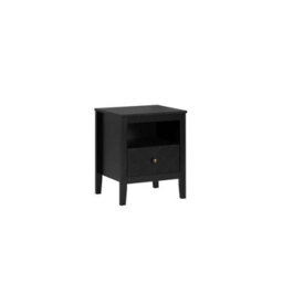 Birlea Emerson 1 Drawer Bedside Cabinet Chest Table Black - thumbnail 2