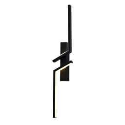 Happy Homewares Sleek Double Stick Led Feature Wall Light Fitting In Matte Sand Black - thumbnail 2