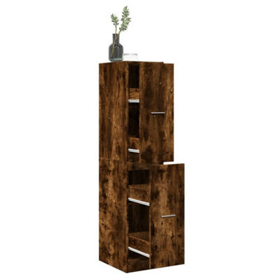 Walplus Apothecary Cabinet Smoked Oak 30X41X144.5 Cm Engineered Wood - image 1