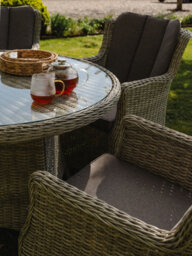 Statement Furniture Swinley 4 Seater Rattan Round Garden Dining Table & Chairs Set - thumbnail 4