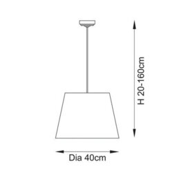 Luminosa Lighting Luminosa Eltham Brushed Aged Brass, Red Flex Pendant Light With Marlin Blue Fabric Ikat Shade 40Cm B22 - thumbnail 8