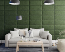 Aspire Easymount Wall Mounted Upholstered Panels, Modular Diy Headboard In Plush Velvet Fabric, Forest Green (Pack Of 8) - thumbnail 2