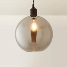 Valuelights Bellamy Easy Fit Smoked Glass Globe Lampshade Ceiling Light Shade (D)25Cm - thumbnail 3
