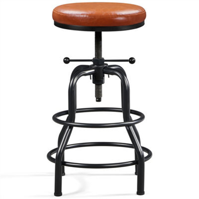 Yaheetech Rustic Swivel Bar Stool For Kitchen Bar Light Brown - image 1