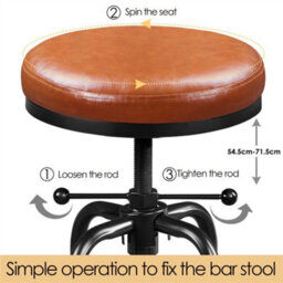Yaheetech Rustic Swivel Bar Stool For Kitchen Bar Light Brown - thumbnail 5
