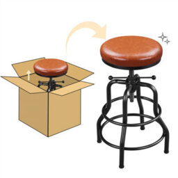 Yaheetech Rustic Swivel Bar Stool For Kitchen Bar Light Brown - thumbnail 7