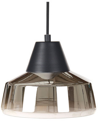 Wyld And Coco Black And Gold Smoked Glass Pendant Lamp For Modern Living Room Or Bedroom, W23 X D23 X H172Cm - image 1