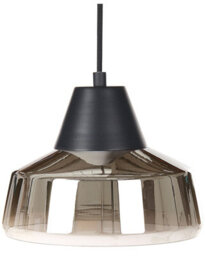 Wyld And Coco Black And Gold Smoked Glass Pendant Lamp For Modern Living Room Or Bedroom, W23 X D23 X H172Cm - thumbnail 1