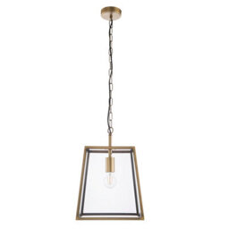 Anson Lighting Hinxton Antique Brass With Clear Glass Shade Timeless Style 1 Light Ceiling Pendant - thumbnail 2