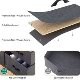 Fabric Chest Of Drawers 9 Drawer Dresser Bedroom Bedside Storage Organizer Unit - thumbnail 5
