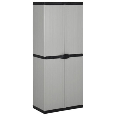 Walplus Garden Storage Cabinet With 3 Shelves Grey&black 68X40X168 Cm - image 1