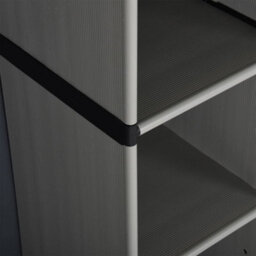 Walplus Garden Storage Cabinet With 3 Shelves Grey&black 68X40X168 Cm - thumbnail 7