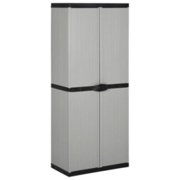 Walplus Garden Storage Cabinet With 3 Shelves Grey&black 68X40X168 Cm - thumbnail 1
