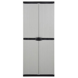 Walplus Garden Storage Cabinet With 3 Shelves Grey&black 68X40X168 Cm - thumbnail 2