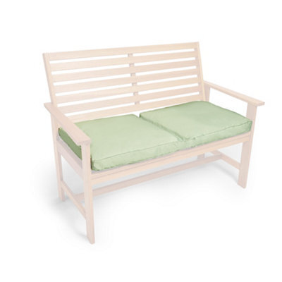 Vonhaus Green Garden Bench Cushion, 2 Seater Water Resistant Outdoor Seat Pad W/ Removable Cover, Sage Green Outdoor Bench Cushion