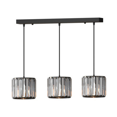 Modern 3 Tier Crystal Chandelier Frame Pendant Light With Clear Glass Rods Luxury Adjustable Hanging Ceiling Light With Bulb - image 1