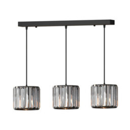 Modern 3 Tier Crystal Chandelier Frame Pendant Light With Clear Glass Rods Luxury Adjustable Hanging Ceiling Light With Bulb