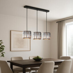 Modern 3 Tier Crystal Chandelier Frame Pendant Light With Clear Glass Rods Luxury Adjustable Hanging Ceiling Light With Bulb - thumbnail 2