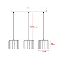 Modern 3 Tier Crystal Chandelier Frame Pendant Light With Clear Glass Rods Luxury Adjustable Hanging Ceiling Light With Bulb - thumbnail 3